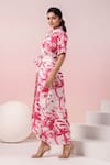 Buy_Naintara Bajaj_Pink Crepe Collared Printed Shirt Maxi Dress _Online_at_Aza_Fashions