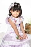 Shop_Toddle Kidswear_Purple Modal, Satin Embroidery, Gota Patti Under The Sea Kurta Sharara Set _at_Aza_Fashions