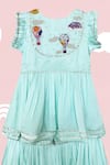 Shop_Toddle Kidswear_Blue Satin, Modal Embroidery, Beads, Gota Up In The Air Kurta And Sharara Set _at_Aza_Fashions