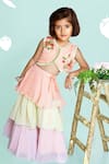 Buy_Toddle Kidswear_Peach Georgette, Organza Embroidery Strawberry Fields Skirt Set _at_Aza_Fashions