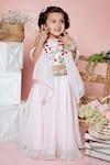 Buy_Toddle Kidswear_White Georgette, Organza Embroidery, Piping Berry Blossom Lehenga Set _at_Aza_Fashions