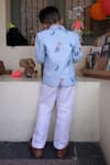 Shop_Funny Bones Clothings_Blue Linen Royal Toika Pure Blazer Set _at_Aza_Fashions
