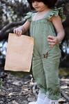 Buy_Funny Bones Clothings_Green Linen Embroidery Blooming Wilderness Jumpsuit _at_Aza_Fashions