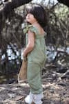 Shop_Funny Bones Clothings_Green Linen Embroidery Blooming Wilderness Jumpsuit _at_Aza_Fashions