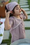 Funny Bones Clothings_Purple Linen Lace Lavender Blush Pure Dress _Online_at_Aza_Fashions