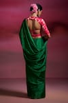 Shop_Dressfolk_Emerald Green Tissue Beads Tanu Handloom Saree With Running Blouse _at_Aza_Fashions