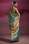 Shop_Dressfolk_Blue Tissue Zari, Beads Bindu Handloom Saree With Running Blouse _at_Aza_Fashions