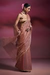 Buy_Dressfolk_Gold Handloom Cotton, Chanderi Zari, Mandira Striped Saree With Running Blouse _Online_at_Aza_Fashions