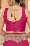 Buy_Samyukta Singhania_Pink Brocade, Silk Zari, Tassels Boat Neck Bloom Woven Saree With Blouse 