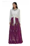 Buy Urvashi Joneja Purple Georgette Tiered Skirt at Aza Fashions Buy_Urvashi Joneja_Purple Georgette Tiered Skirt _at_Aza_Fashions