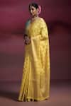 Dressfolk_Yellow Silk, Brocade Zari, Beads Sunshine Woven Saree With Running Blouse _at_Aza_Fashions