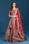 Buy Azeera Red Silk, Net Embroidery, Zari, Sequins, Tassels V-neck, Bridal Lehenga Set at Aza Fashions Buy_Azeera_Red Silk, Net Embroidery, Zari, Sequins, Tassels V-neck, Bridal Lehenga Set _at_Aza_Fashions