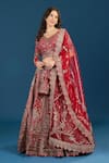 Buy Azeera Red Silk, Net Embroidery, Zari, Sequins, Tassels V-neck, Bridal Lehenga Set Online at Aza Fashions Buy_Azeera_Red Silk, Net Embroidery, Zari, Sequins, Tassels V-neck, Bridal Lehenga Set _Online_at_Aza_Fashions