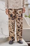 Buy Dash And Dot Brown Viscose Tie-dye Straight-fit Trouser Buy_Dash And Dot_Brown Viscose Tie-dye Straight-fit Trouser