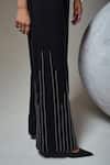 Orthodox_Black Crepe Embroidery Flow Stripes Wide Legged Pant _Online_at_Aza_Fashions