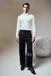 Buy_Orthodox_Black Crepe Embroidery Echoed Stride Trouser _at_Aza_Fashions