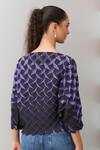Shop_Pleats By Aruni_Purple Crepe Boat Neck Crystia Top _at_Aza_Fashions