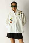 Buy_Studio Moda India_White Cotton Patchwork, Embroidery Collared The Patch Verse Shirt _Online_at_Aza_Fashions