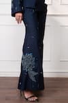 Buy_Style Junkiie_Navy Denim Sequins, Patchwork Neel Jashn Flared Pants _Online_at_Aza_Fashions