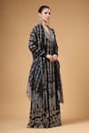 Buy_Gazab by Miku Kumar_Black Crepe, Silk, Organza Embroidery Khwabida Jacket Anarkali Palazzo Set _Online_at_Aza_Fashions