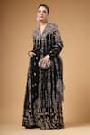 Buy_Gazab by Miku Kumar_Black Crepe, Silk, Organza Embroidery Khwabida Jacket Anarkali Palazzo Set _at_Aza_Fashions