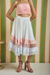 Shop_Orthodox_Multi Color Organza, Cotton Satin Tiered Halo Blocked Skirt _at_Aza_Fashions