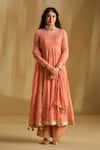 Buy Almaari By Pooja Patel Pink Silk, Chanderi, Tissue Gota Patti, Arya Embroidered Anarkali Pant Set at Aza Fashions Buy_Almaari By Pooja Patel_Pink Silk, Chanderi, Tissue Gota Patti, Arya Embroidered Anarkali Pant Set _at_Aza_Fashions