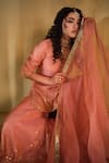 Shop Almaari By Pooja Patel Pink Silk, Organza Gota Patti, Tassels Divya Embroidered Kurta Sharara Set Online at Aza Fashions Shop_Almaari By Pooja Patel_Pink Silk, Organza Gota Patti, Tassels Divya Embroidered Kurta Sharara Set _Online_at_Aza_Fashions