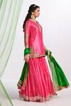 Buy Almaari By Pooja Patel Pink Silk Embroidery, Gota Patti, Tassels Split Rangsaaz Kurta Sharara Set Online at Aza Fashions Buy_Almaari By Pooja Patel_Pink Silk Embroidery, Gota Patti, Tassels Split Rangsaaz Kurta Sharara Set _Online_at_Aza_Fashions
