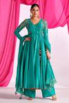 Buy Almaari By Pooja Patel Green Silk, Shantoon Embroidery, Gota Patti, Tassels Rangtarang Anarkali Set at Aza Fashions Buy_Almaari By Pooja Patel_Green Silk, Shantoon Embroidery, Gota Patti, Tassels Rangtarang Anarkali Set _at_Aza_Fashions