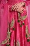 Shop_Almaari By Pooja Patel_Pink Silk, Organza Gota Patti, Embroidery, Tassels Round Rangraag Anarkali Set _Online_at_Aza_Fashions