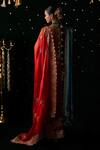 Shop_Almaari By Pooja Patel_Red Silk Embroidery, Mirrors, Gota Patti Sweetheart Nagara Saree With Blouse _at_Aza_Fashions