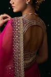 Almaari By Pooja Patel Pink Organza, Silk Gota Patti, Mirrors, Embroidery, Shehnayi Saree With Blouse Online Almaari By Pooja Patel_Pink Organza, Silk Gota Patti, Mirrors, Embroidery, Shehnayi Saree With Blouse _Online