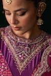 Shop_Almaari By Pooja Patel_Pink Organza, Silk Gota Patti, Embroidery, Mirrors, Ektara Saree With Blouse 