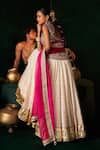 Shop Almaari By Pooja Patel Off White Chanderi, Jacquard, Silk, Organza Gota Patti, Veena Woven Lehenga Set Online at Aza Fashions Shop_Almaari By Pooja Patel_Off White Chanderi, Jacquard, Silk, Organza Gota Patti, Veena Woven Lehenga Set _Online_at_Aza_Fashions