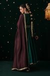 Shop Almaari By Pooja Patel Green Silk Embroidery, Tassels, Zari, Gota Patti Round Neck Khol Anarkali Set at Aza Fashions Shop_Almaari By Pooja Patel_Green Silk Embroidery, Tassels, Zari, Gota Patti Round Neck Khol Anarkali Set _at_Aza_Fashions