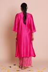 Shop_Brij_Pink Chanderi Silk, Muslin Zari, Embroidery Keyhole Neck Riva Rani Kurta Set _at_Aza_Fashions