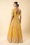Shop Samyukta Singhania Yellow Silk, Georgette, Taffeta Embroidery, Sequins Sweetheart Hand Lehenga Set at Aza Fashions Shop_Samyukta Singhania_Yellow Silk, Georgette, Taffeta Embroidery, Sequins Sweetheart Hand Lehenga Set _at_Aza_Fashions