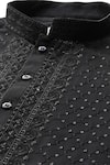 Sayisha_Black Cotton Sequins, Embroidery Checked Kurta _Online_at_Aza_Fashions