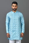 Buy_Sayisha_Blue Cotton Embroidered Kurta _at_Aza_Fashions