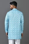 Shop_Sayisha_Blue Cotton Embroidered Kurta _at_Aza_Fashions