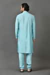 Shop_Sayisha_Sky Blue Silk Solid Long Kurta _at_Aza_Fashions