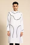 Buy_Sayisha_White Cotton Embroidery, Metallic Thread Abstract Kurta _at_Aza_Fashions