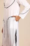 Shop_Sayisha_White Cotton Embroidery, Metallic Thread Abstract Kurta _Online_at_Aza_Fashions