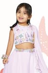 Shop_Toddle Kidswear_Purple Georgette, Organza Embroidery, Under The Sea Lehenga Set With Dupatta _at_Aza_Fashions