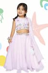 Buy_Toddle Kidswear_Purple Georgette, Organza Embroidery, Under The Sea Lehenga Set With Dupatta _at_Aza_Fashions