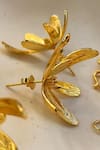 Shop_KEFI-CO_Gold Plated Fiore Stud Earrings _at_Aza_Fashions
