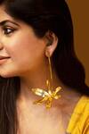 Buy_KEFI-CO_Gold Plated Fiore Dangler Earrings _at_Aza_Fashions