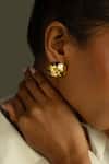 KEFI-CO_Gold Plated Pallas Stud Earrings _Online_at_Aza_Fashions