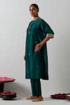 Buy Vinusto Green Chanderi Embroidery, Lace Round Neck Kurta And Pant Set Online at Aza Fashions Buy_Vinusto_Green Chanderi Embroidery, Lace Round Neck Kurta And Pant Set _Online_at_Aza_Fashions